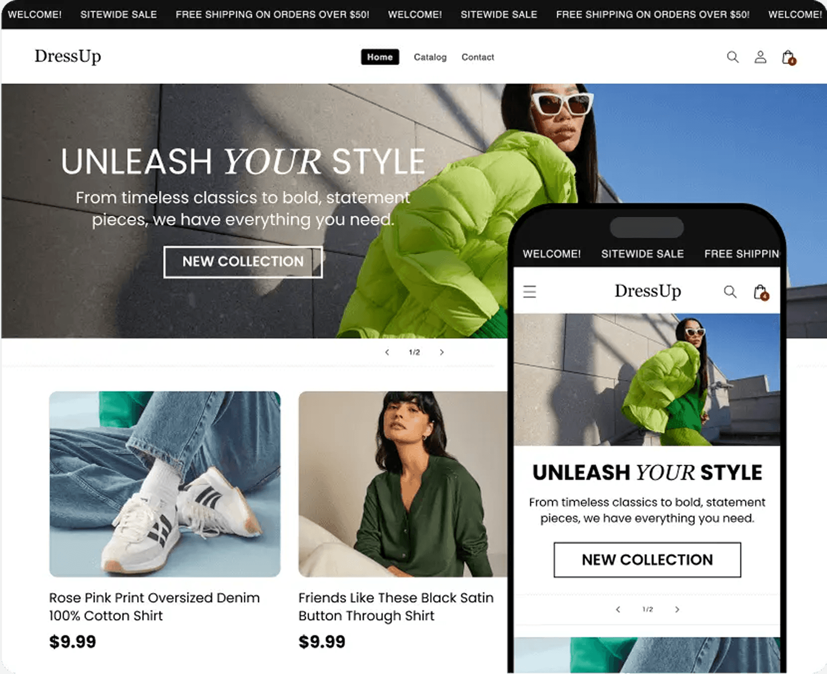 Clothes store theme preview